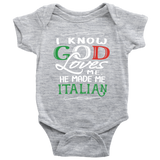 God Made Me Italian Baby Onesie