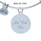 I Will Love You Forever with Transparent Circle Charm Bangle in Gold & Stainless Steel