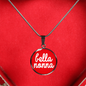 Bella Nonna with Red Circle Pendant Necklace