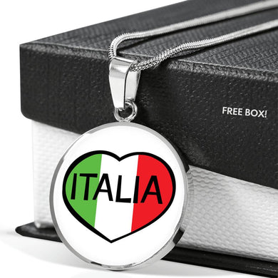 Italia - Heart with Circle Pendant Necklace
