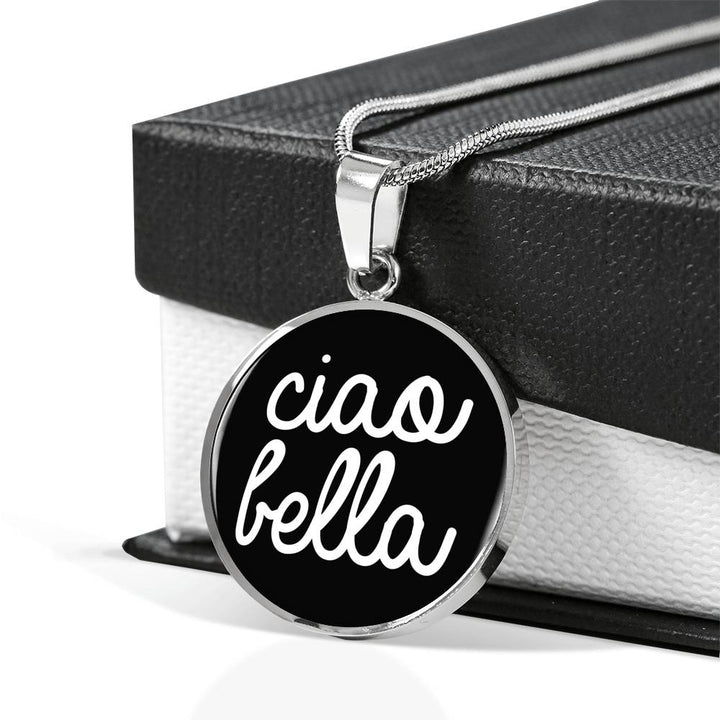 Ciao Bella with Black Circle Pendant Necklace