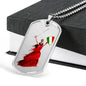 Woman Warrior Dog Tag Pendant with Military Chain in Stainless Steel & Gold option