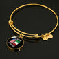 Italian My Nation My Heritage With Circle Charm Bangle in Gold & Stainless Steel