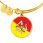 Gold Sicilian Flag With Circle Charm Bangle