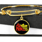Sicilian Princess With Circle Charm Bangle in Gold & Stainless Steel
