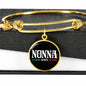 Nonna The Woman The Myth The Legend with Circle Charm Bangle in Gold & Stainless Steel