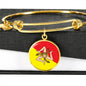 Gold Sicilian Flag With Circle Charm Bangle