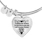 I Will Love You Forever with Transparent Heart Charm Bangle in Gold & Stainless Steel