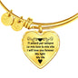 I Will Love You Forever with Transparent Heart Charm Bangle in Gold & Stainless Steel