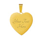 I Will Love You Forever with Transparent Heart Charm Bangle in Gold & Stainless Steel