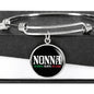 Nonna The Woman The Myth The Legend with Circle Charm Bangle in Gold & Stainless Steel