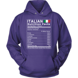 Italian Nutrition Facts Shirt
