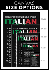 10 Signs You Grew Up In An Italian Family Portrait Canvas Wall Art
