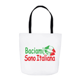 Kiss Me I'm Italian Tote Bag - White