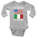 Italian My Nation Long Sleeve Baby Onesie