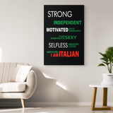 I am Italian Canvas Wall Art Portrait