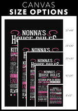 Nonna's House Rules Canvas Wall Art Portrait