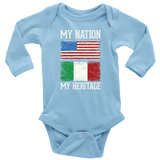 Italian My Nation Long Sleeve Baby Onesie