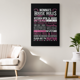 Nonna's House Rules Canvas Wall Art Portrait