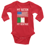 Italian My Nation Long Sleeve Baby Onesie