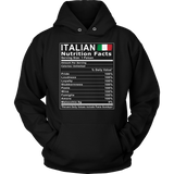 Italian Nutrition Facts Shirt